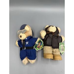 Vintage 1980s Xavier Roberts Furskins Bears “Jedgar” & Pilot Outfit 8”